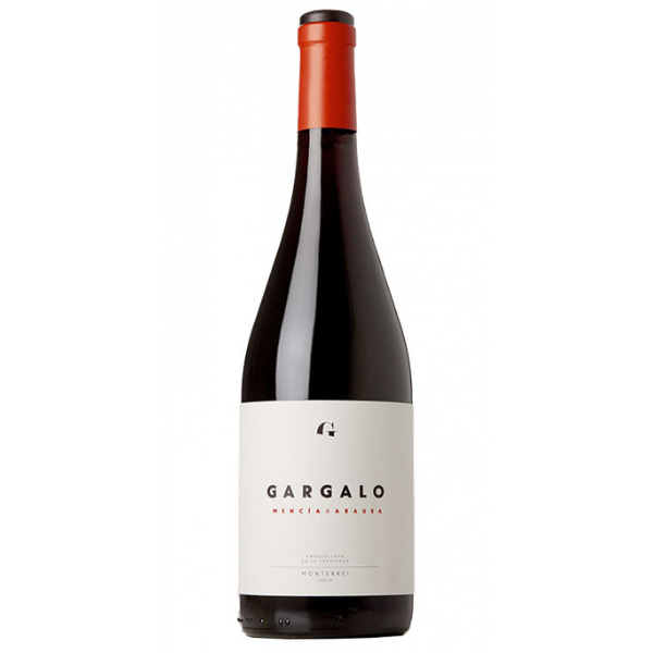 Botella de Gargalo Mencía & Arauxa, vino tinto seco de la D.O. Monterrei elaborado con uvas Mencía y Arauxa.