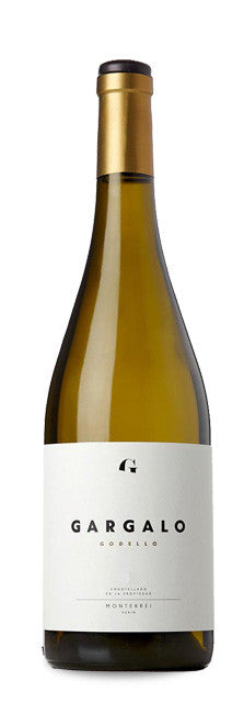 Botella de Gargalo Godello, vino blanco seco de la D.O. Monterrei elaborado con uvas Godello.